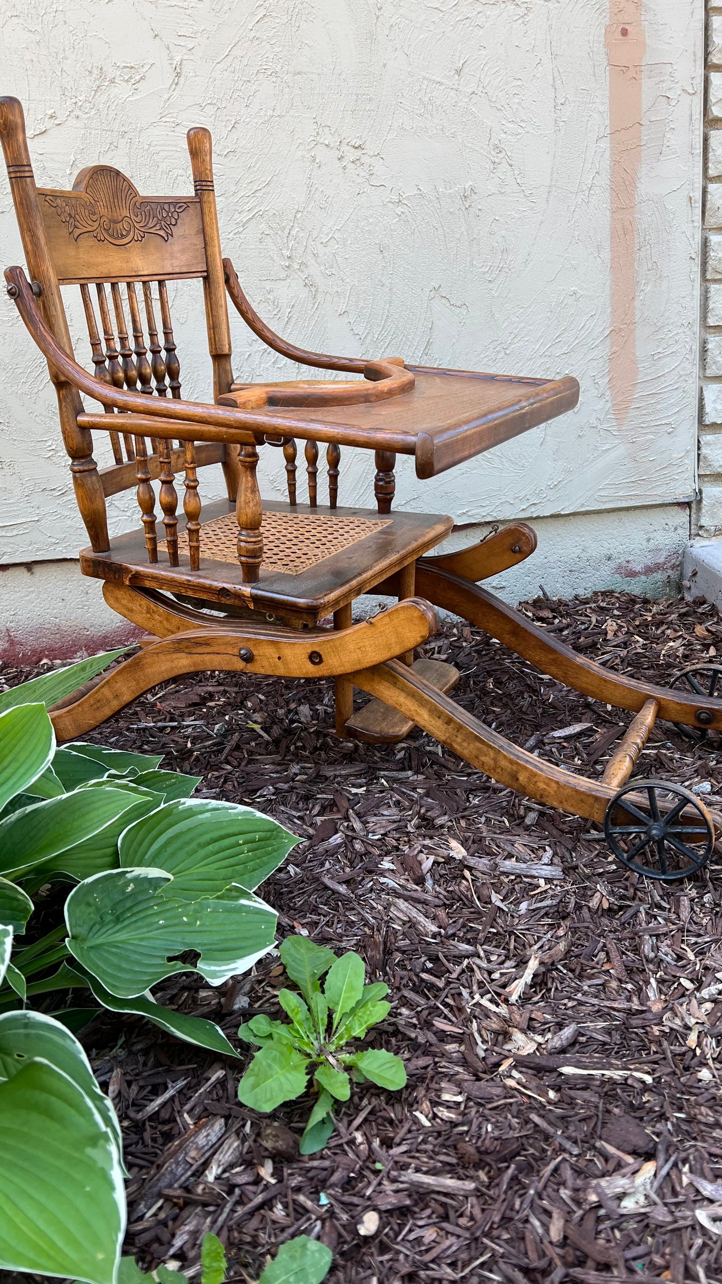 Victorian High-Low Wood High Chair
