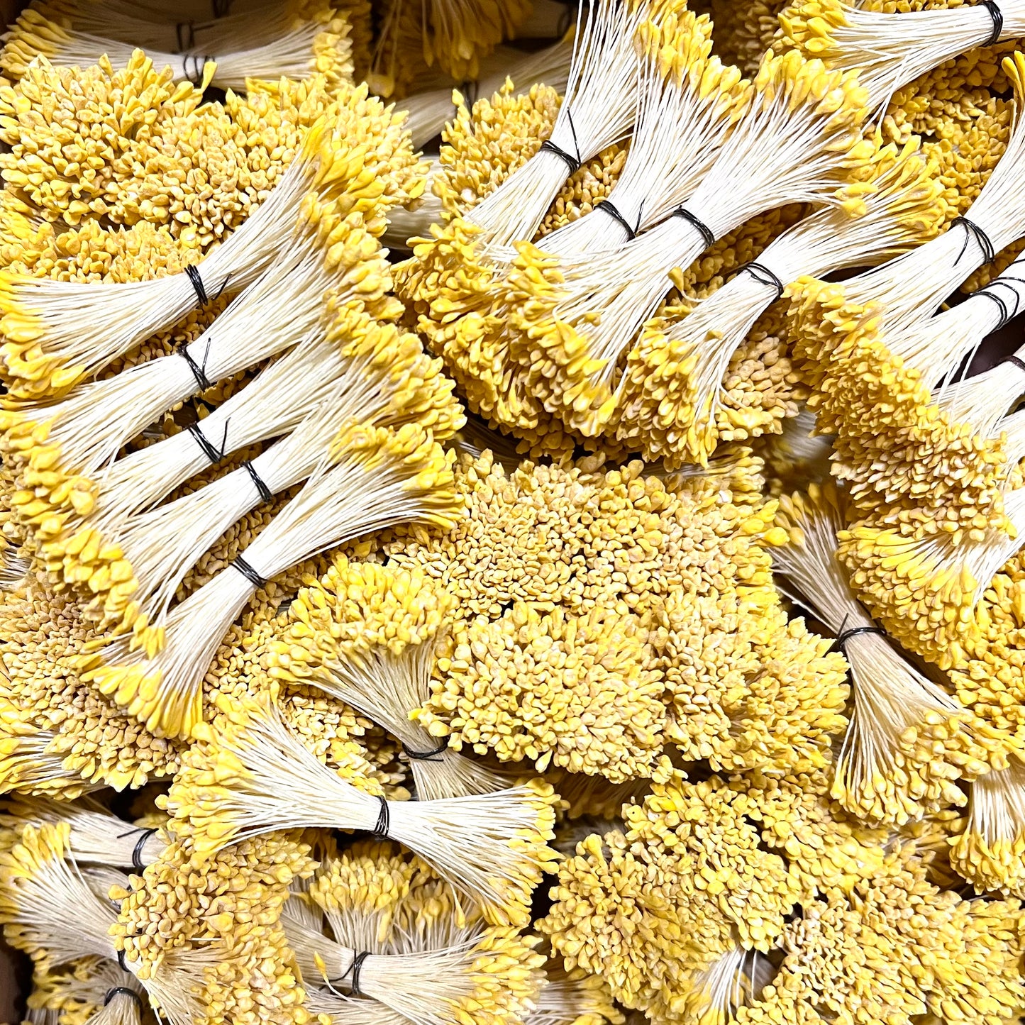 Yellow Flat Tipped Vintage Flower Stamens