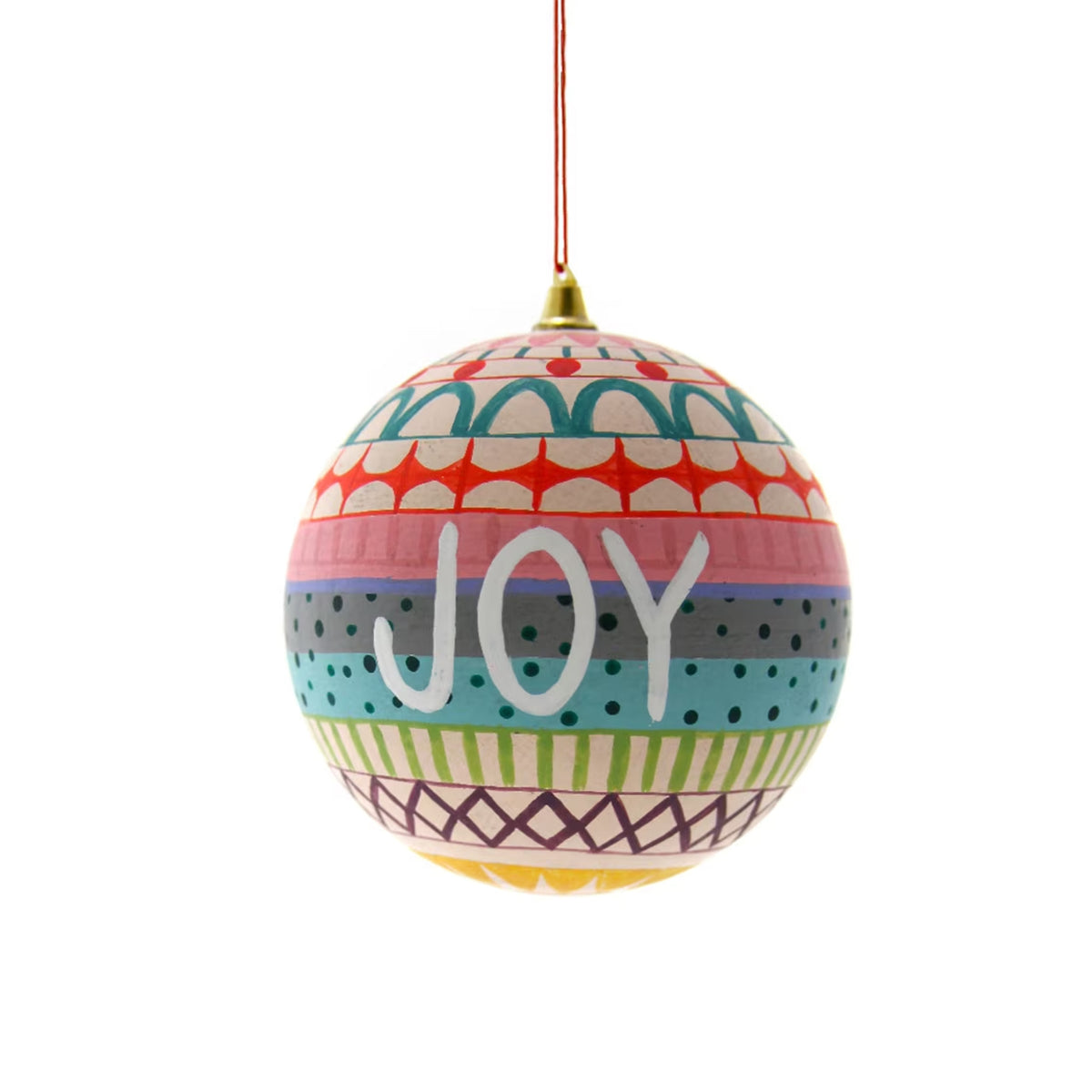 Hand Painted Joy Bauble Ornament