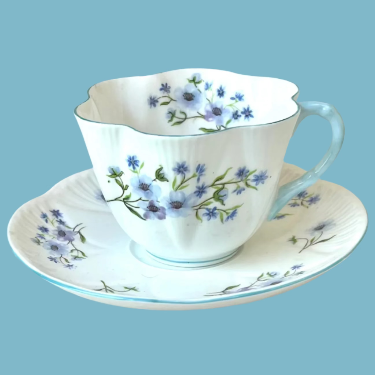Shelly Blue Rock Vintage Bone China