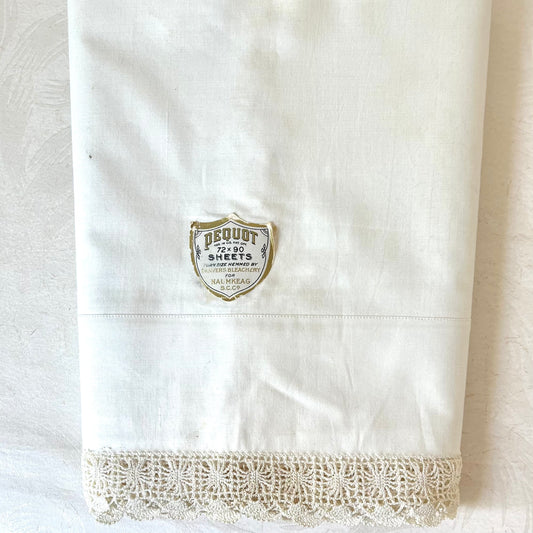 Vintage Cotton Pequot Crochet Edge Sheet