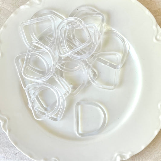 Clear Plastic D-Rings 1.25"