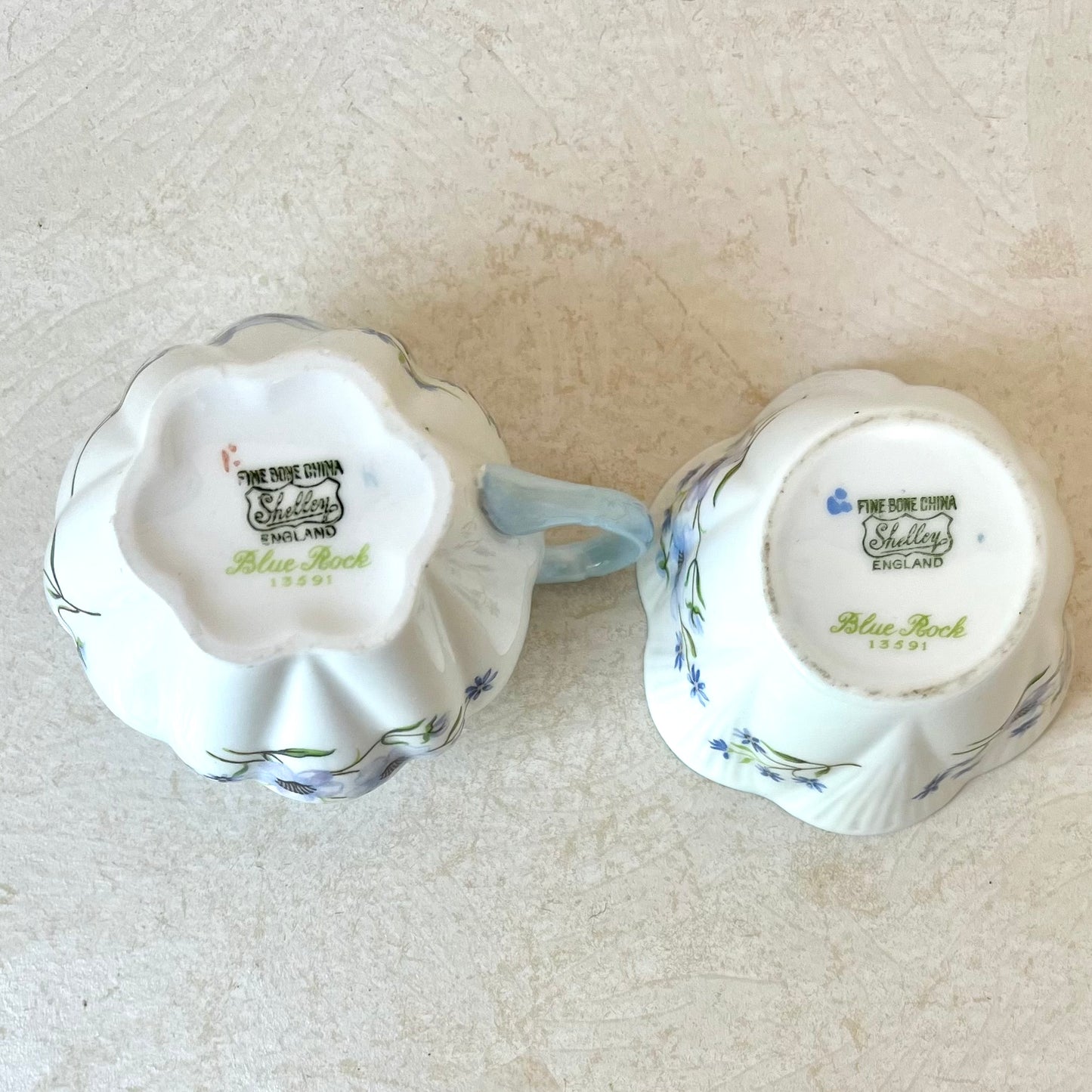 Shelly Blue Rock Vintage Bone China