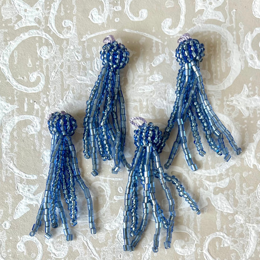 Glass Beaded Tassels 1-3/4" - Vintage - Multiple Colors