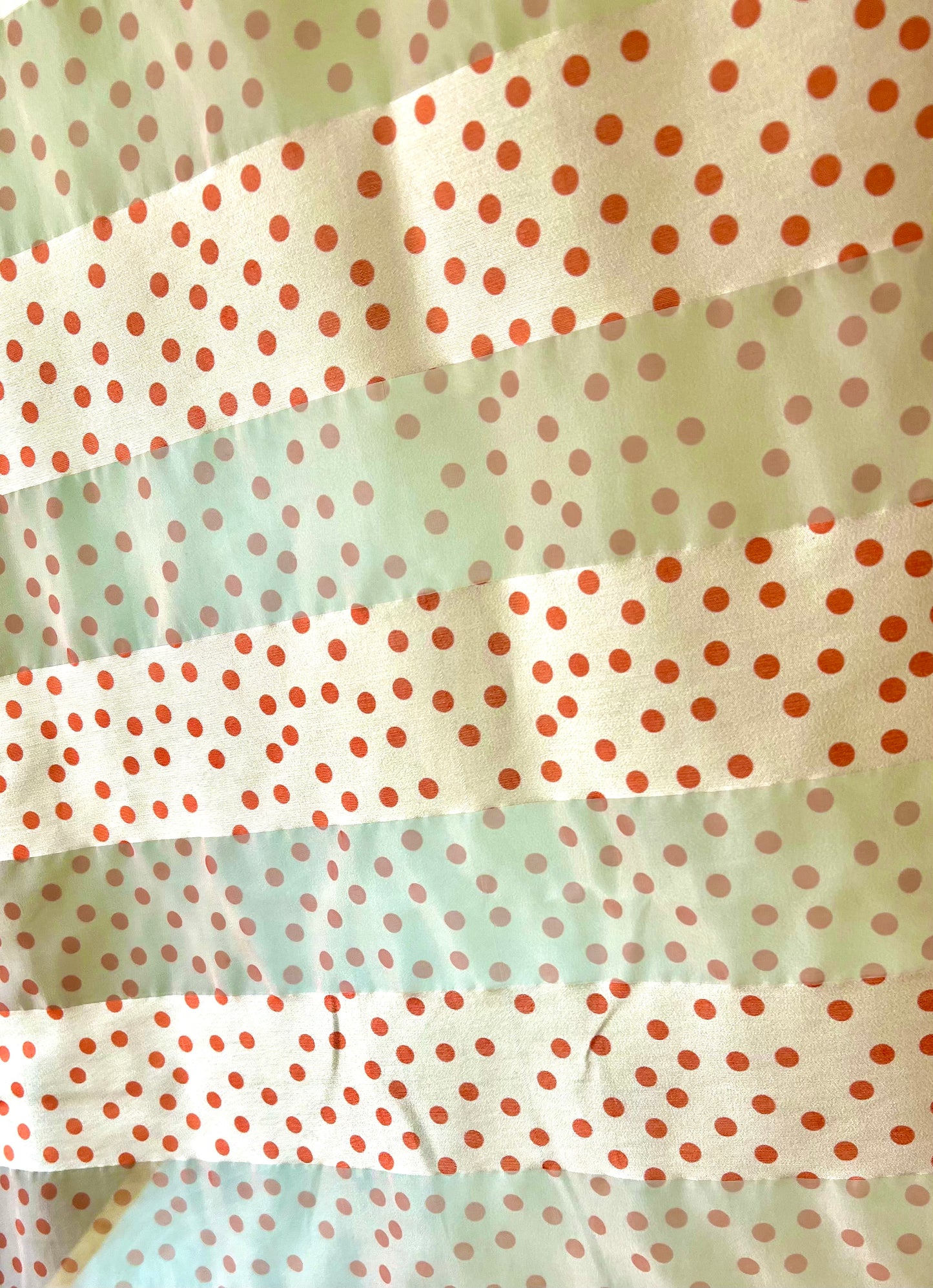 Sheer Orange Dots and Stripes - Half Yard