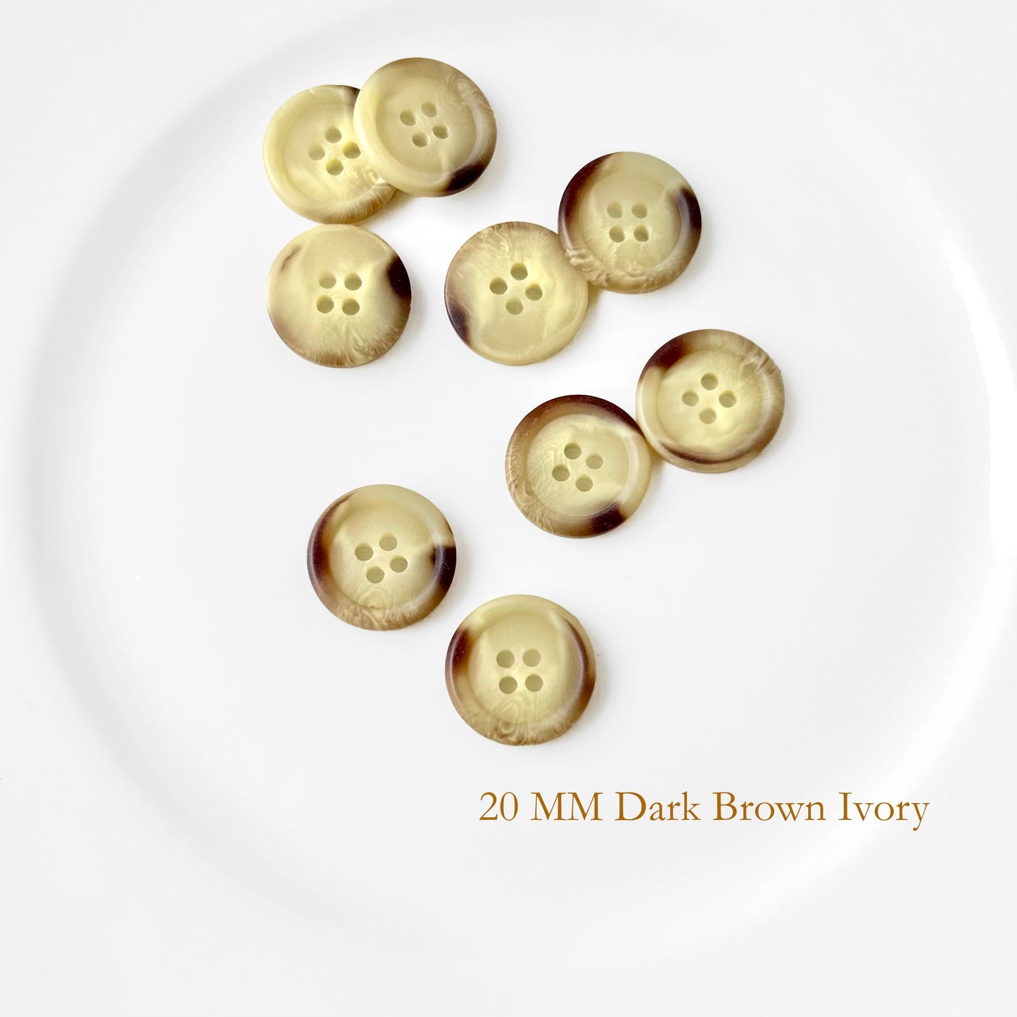 Basic Dark Brown Ivory 13MM & 20MM Buttons - Vintage