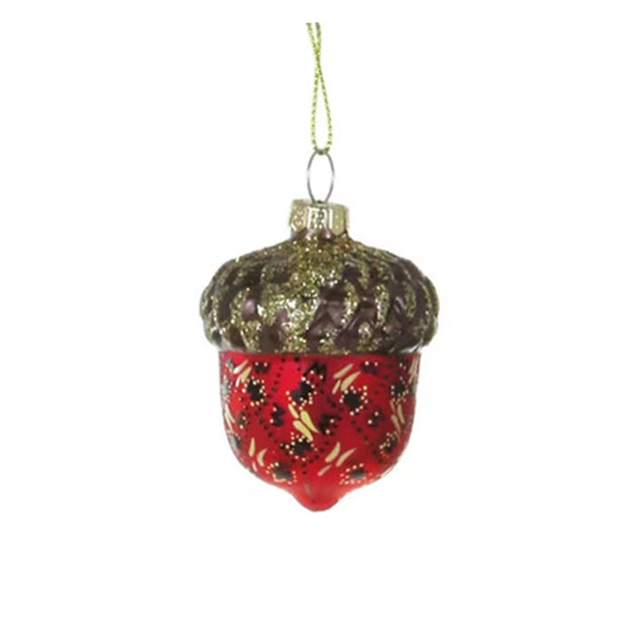Glass Homespun Acorn Ornament