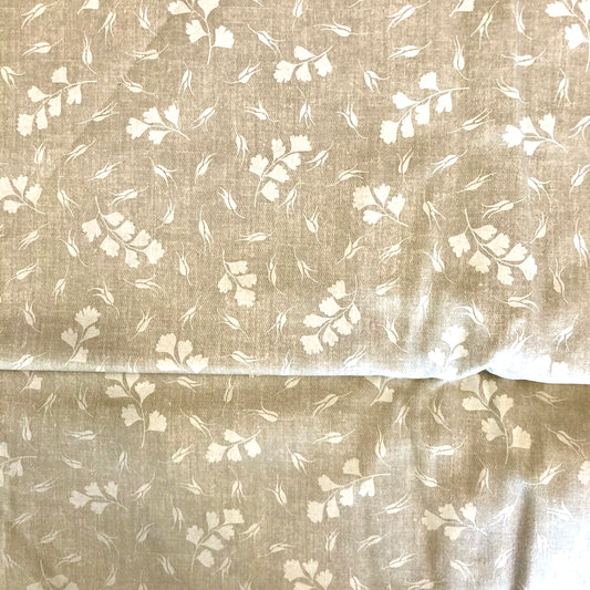 Scattered Ginkgo Leaves on Brushed Denim Fabric - Vintage