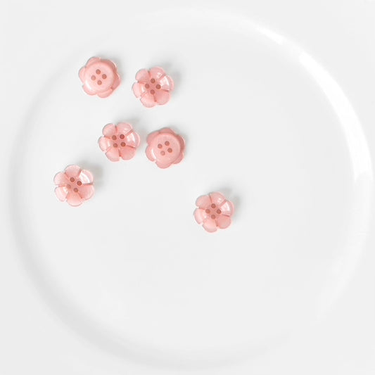 15MM 4 Hole Flower Buttons - Multiple Colors