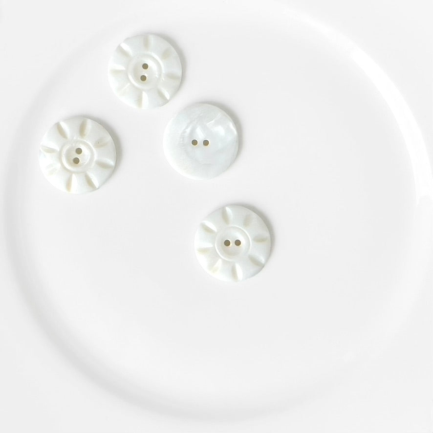 23MM 2 Hole MOP Sun Button - Vintage