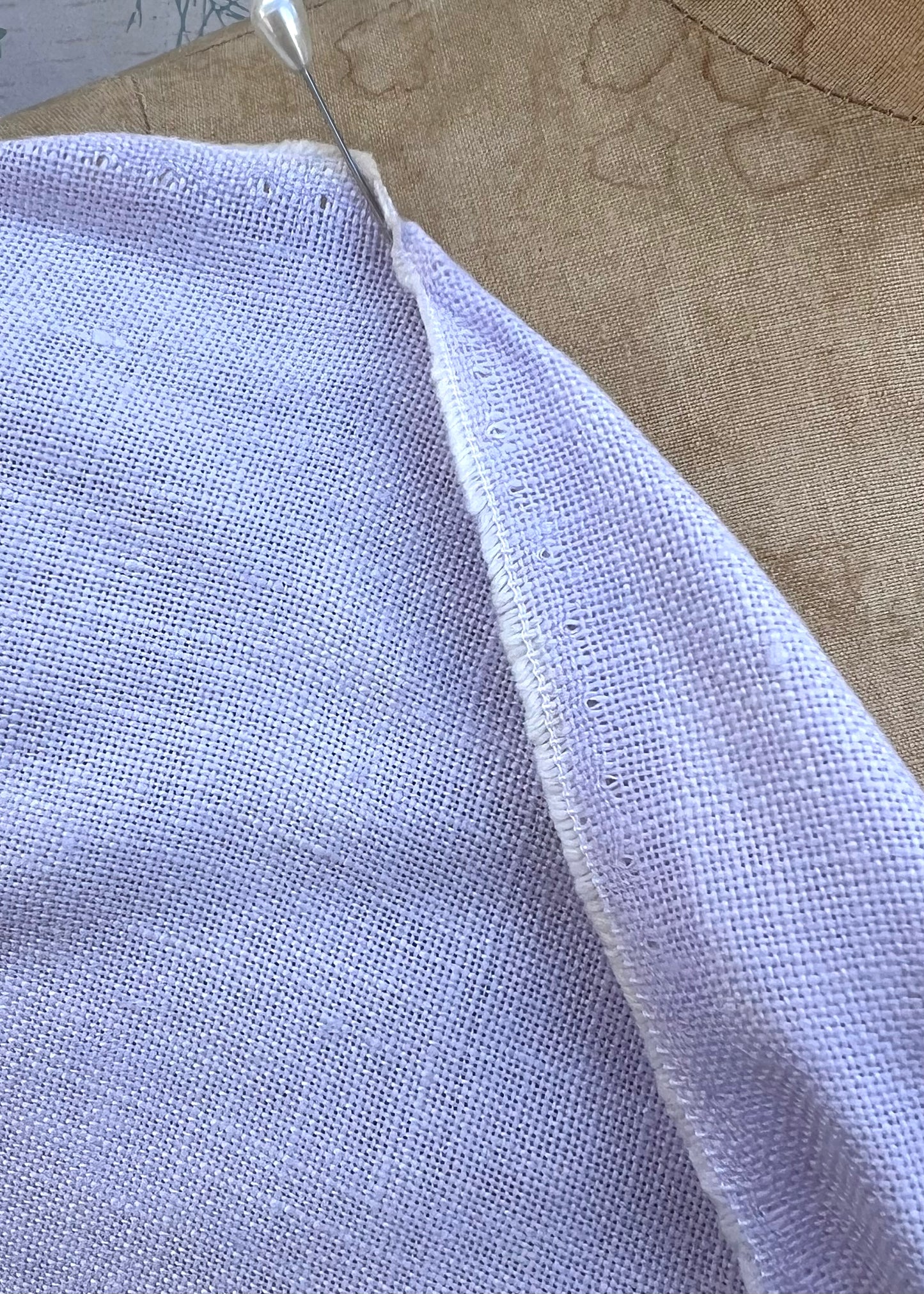 Lavender Linen Coarse Fabric - Half Yard