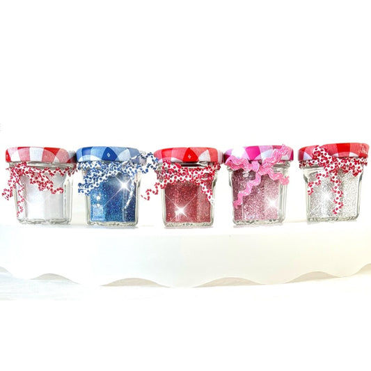 Glass Glitter in a Little Bonne Maman Jar