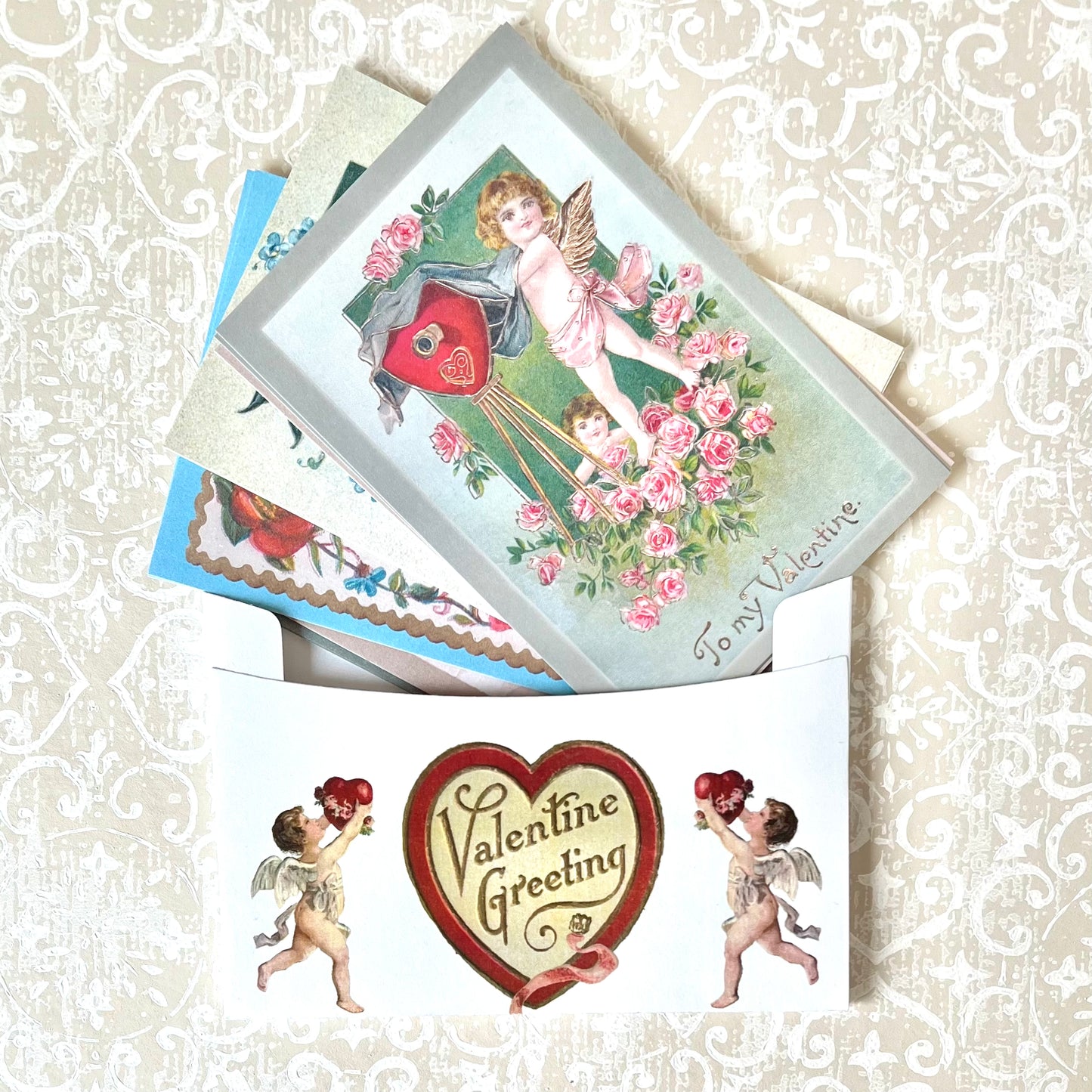 Vintage Valentine - Set of Postcards