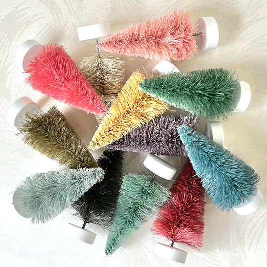 Rainbow Bottle Brush Trees - Set of 12
