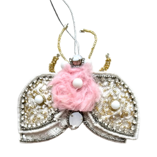 Beaded Coccinelle Ornament