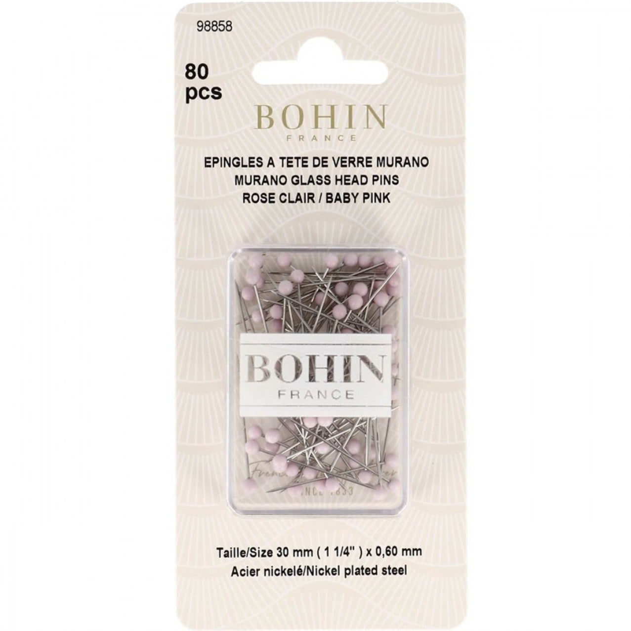 Bohin Murano Glass Head Pins - Multiple Colors