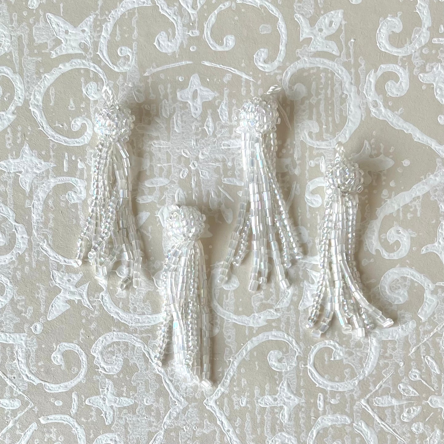 Glass Beaded Tassels 1-3/4" - Vintage - Multiple Colors