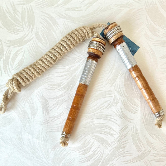 Skipping Jump Rope - Vintage Wood Bobbins