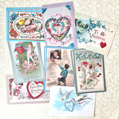 Vintage Valentine - Set of Postcards