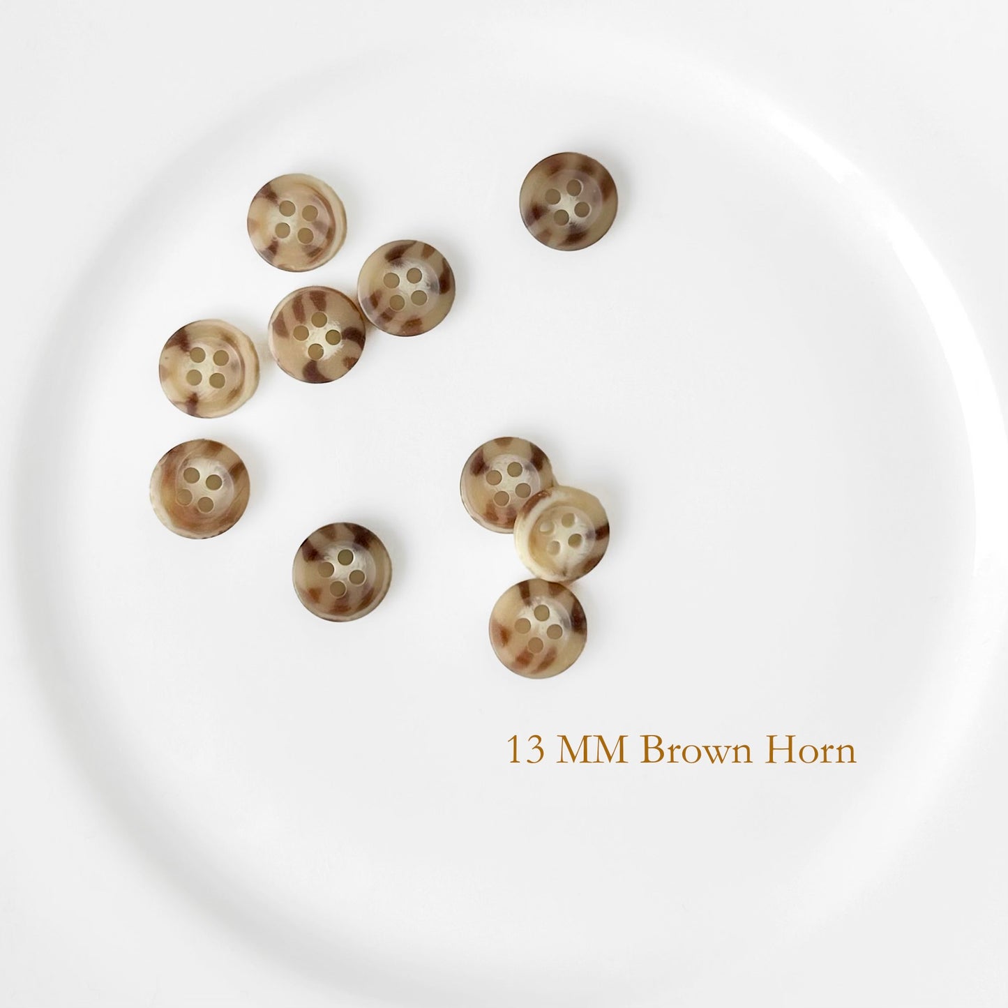 Basic Brown Horn 10MM & 13MM Buttons - Vintage