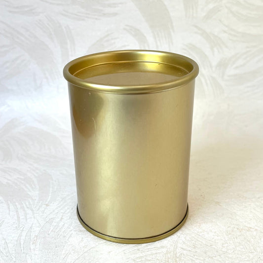 Round Gold Cylinder Tin Box