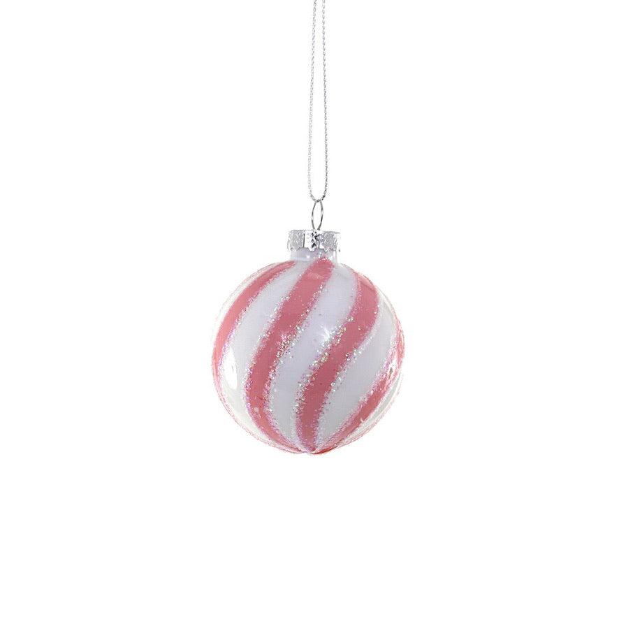 Bright Swirls Stripe Glass Ornament