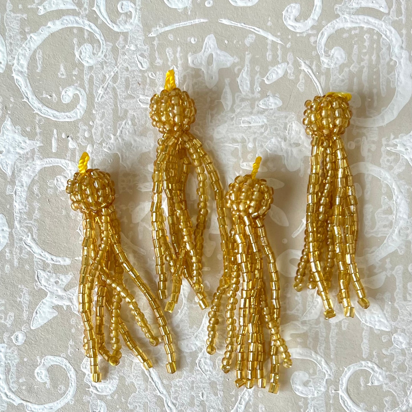 Glass Beaded Tassels 1-3/4" - Vintage - Multiple Colors