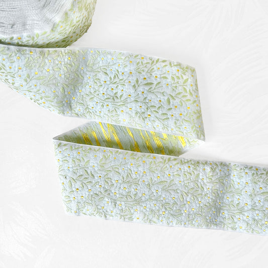 Forget-Me-Not Flowers, 2" Organic Cotton Jacquard - Multiple Colorways