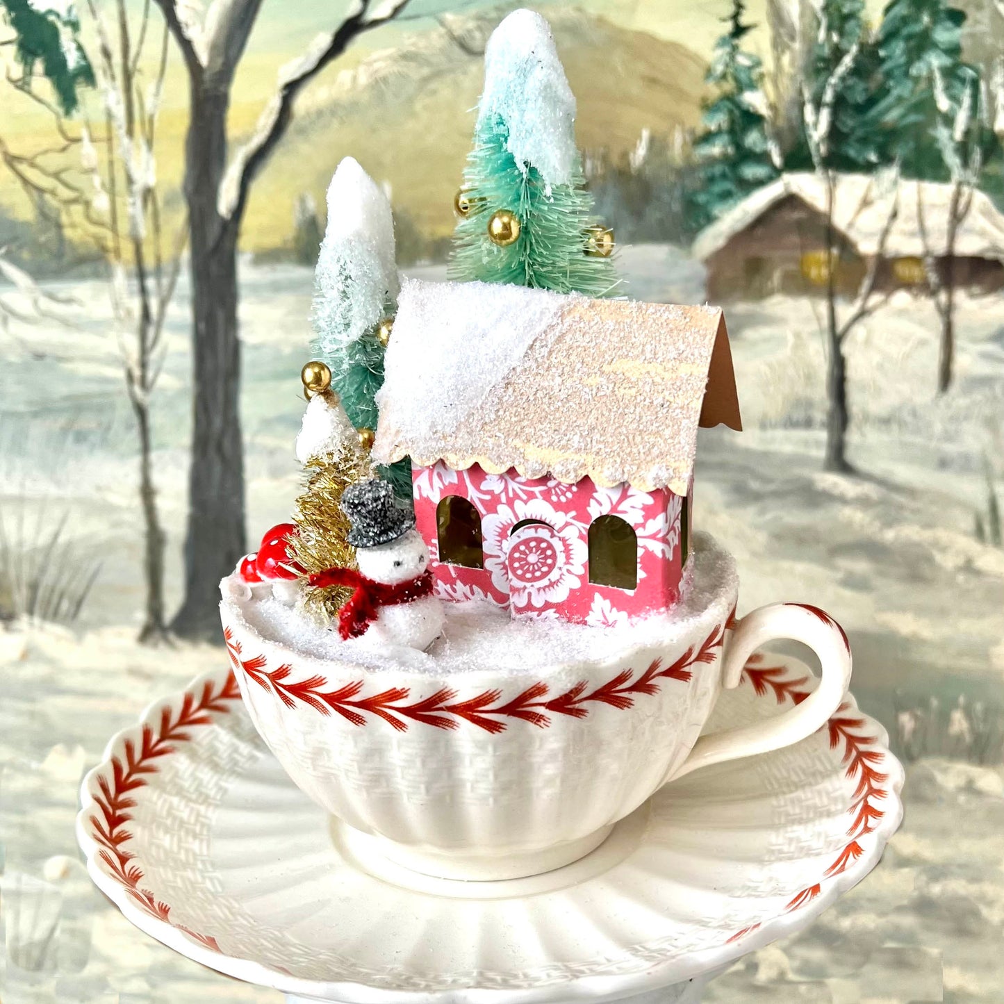 Holiday Cottage in a Spode Teacup Scene - Kit