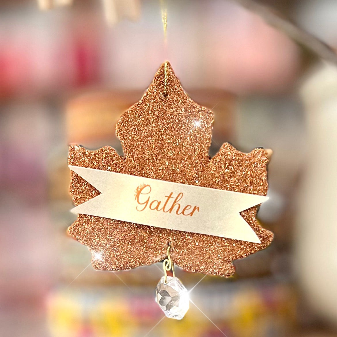 Glittered Maple Leaf Ornaments Kit - Set of 3