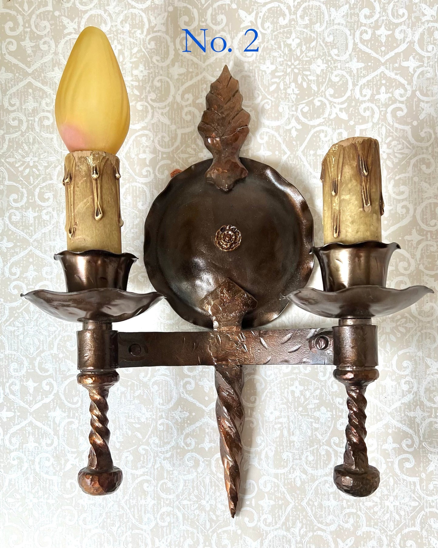 Bronze Metal Spanish Revival Sconce - Antique