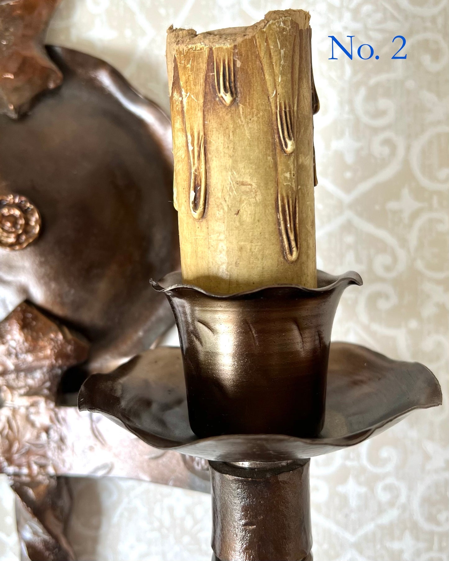 Bronze Metal Spanish Revival Sconce - Antique