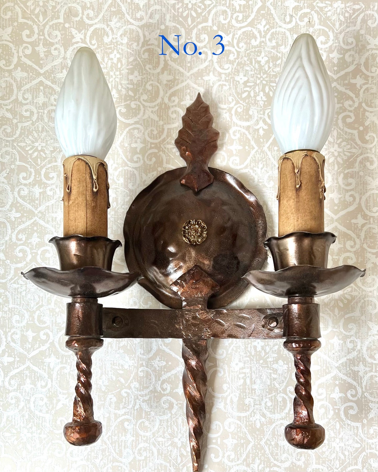Bronze Metal Spanish Revival Sconce - Antique