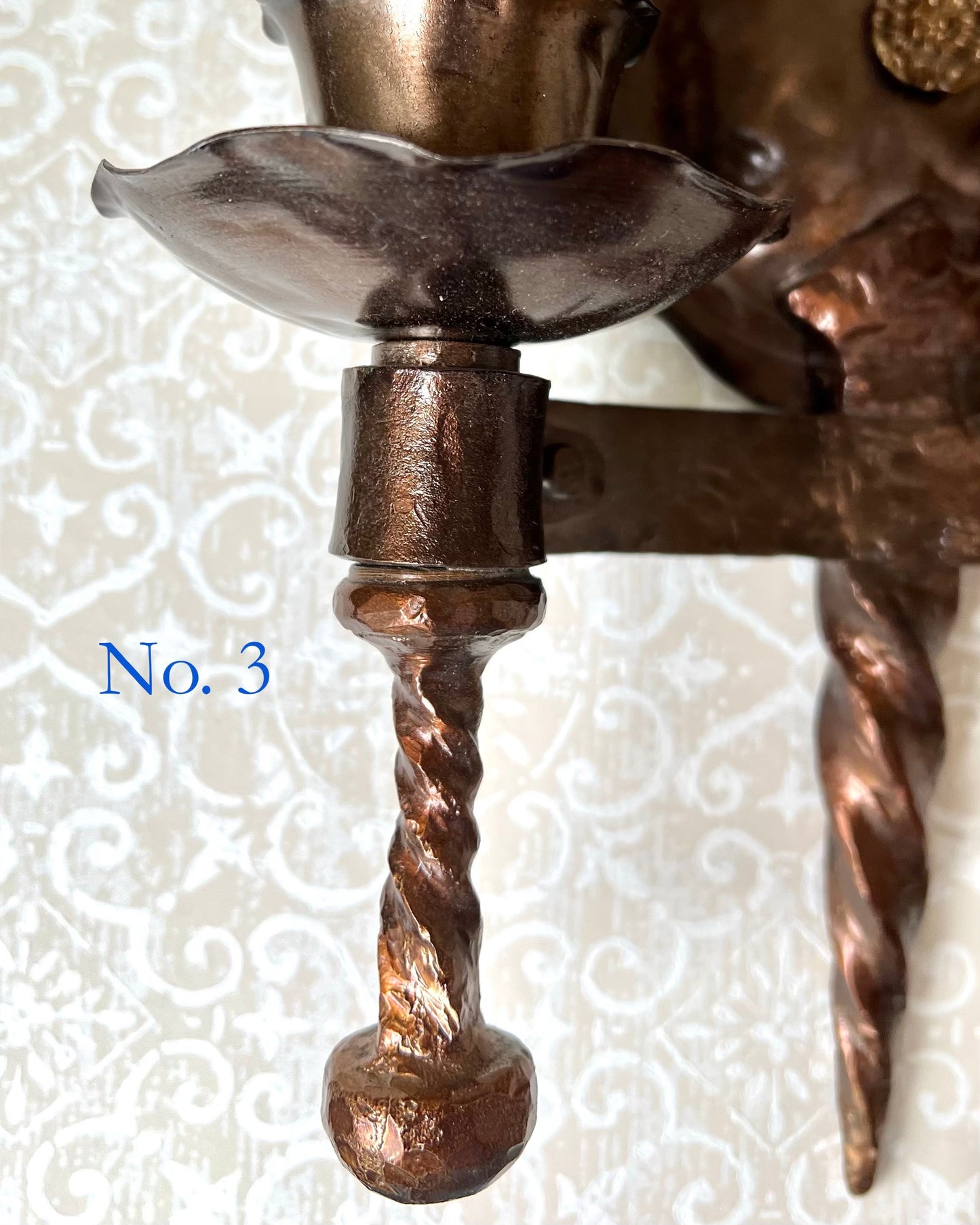 Bronze Metal Spanish Revival Sconce - Antique