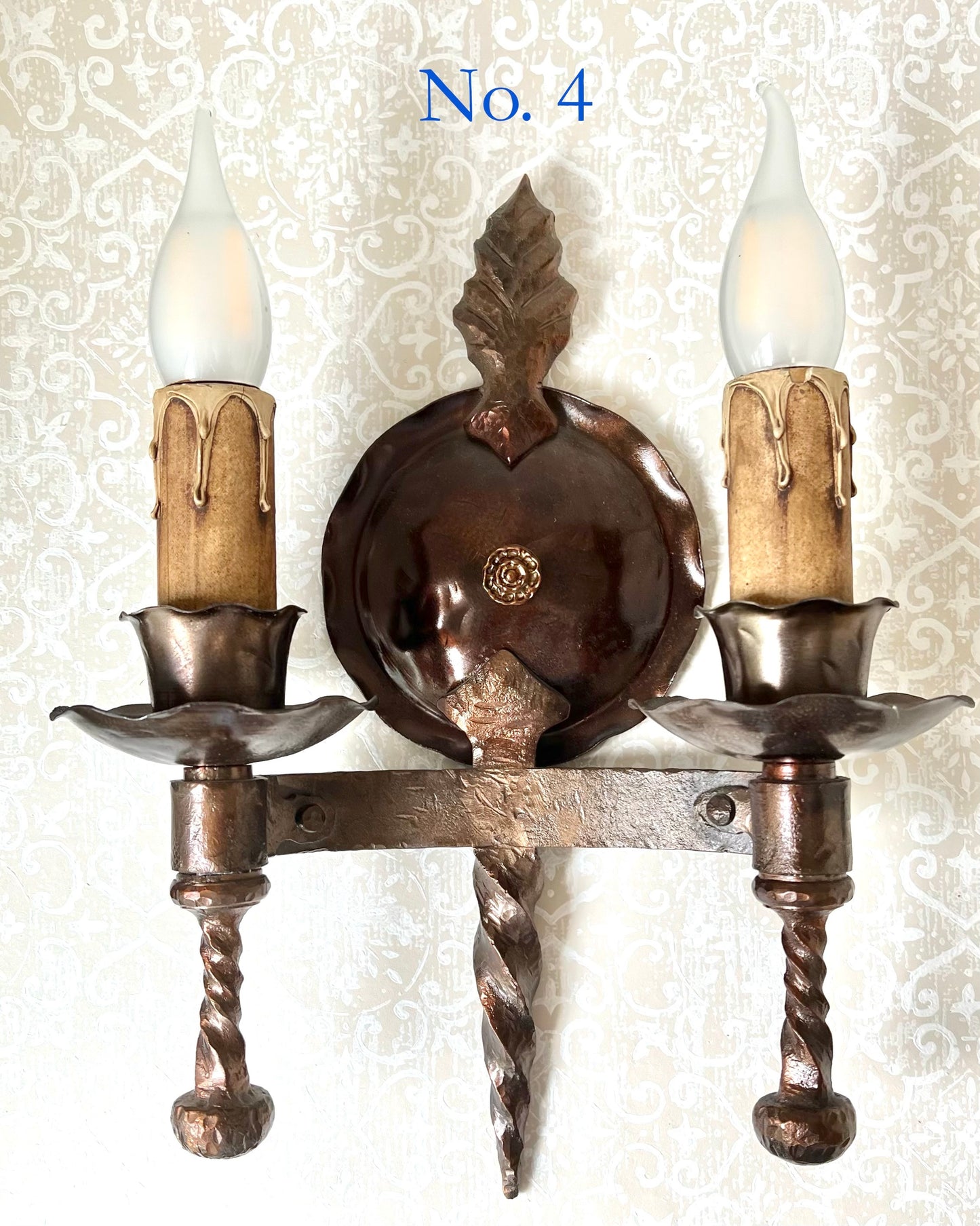 Bronze Metal Spanish Revival Sconce - Antique