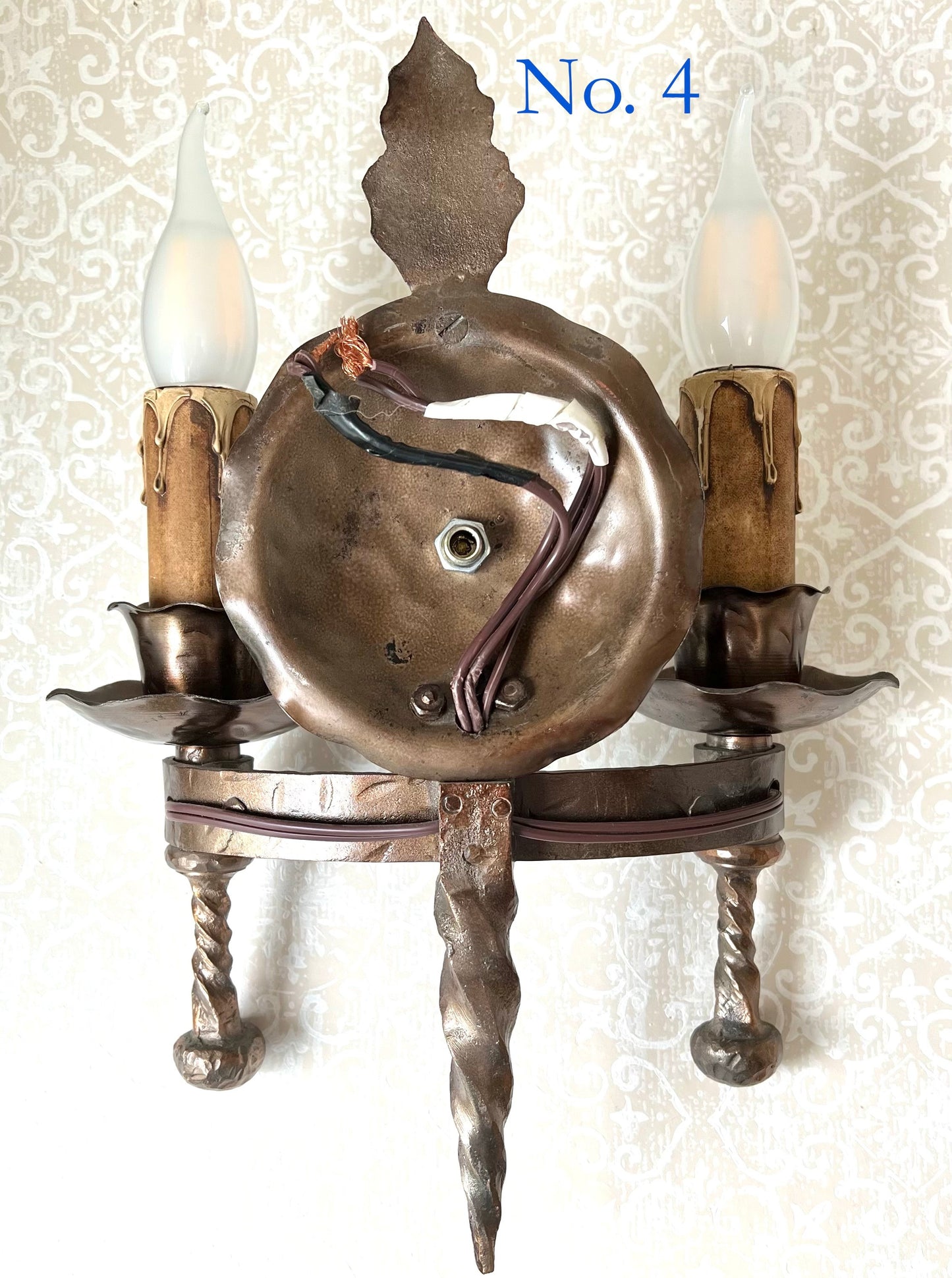 Bronze Metal Spanish Revival Sconce - Antique
