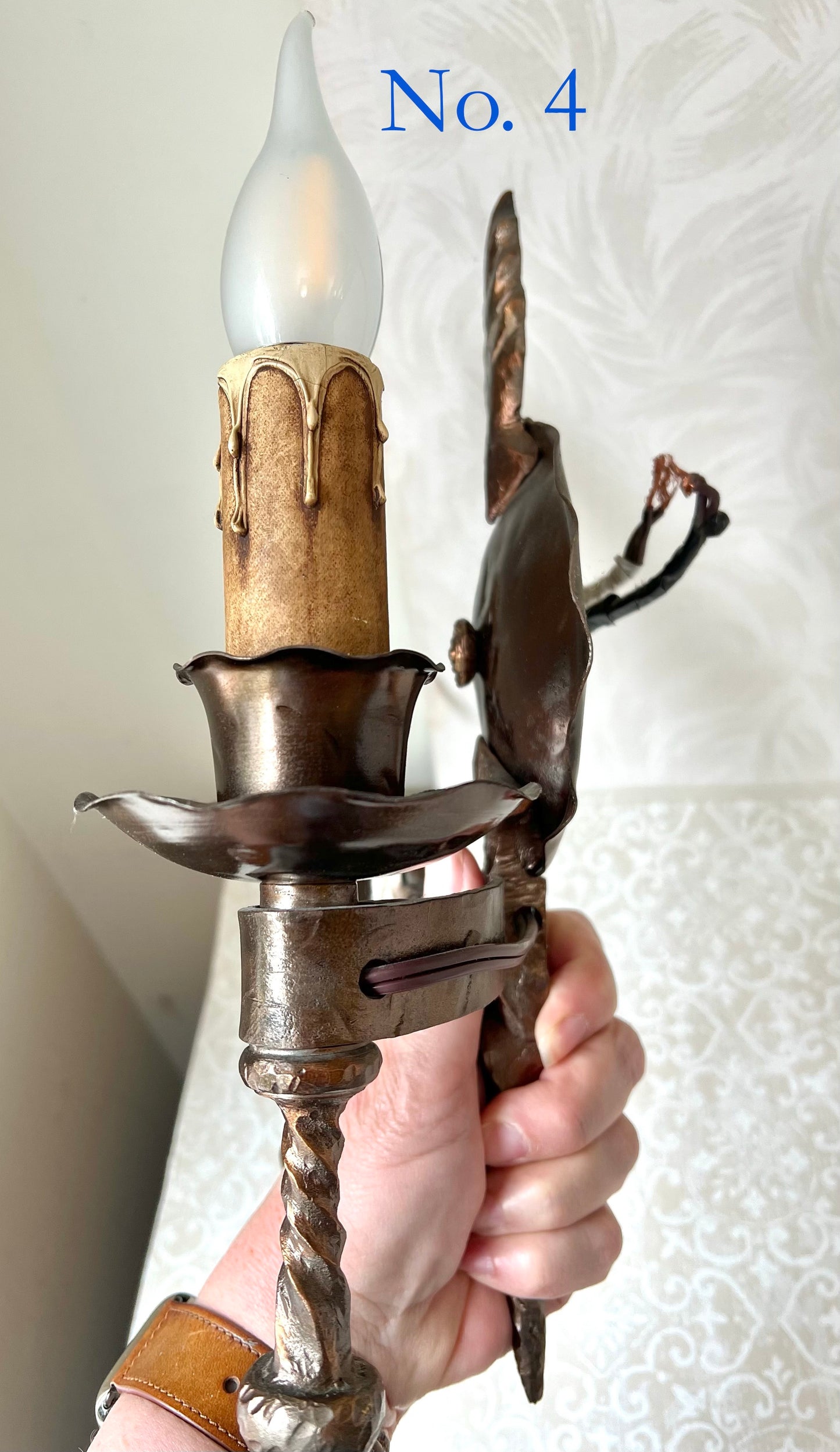Bronze Metal Spanish Revival Sconce - Antique