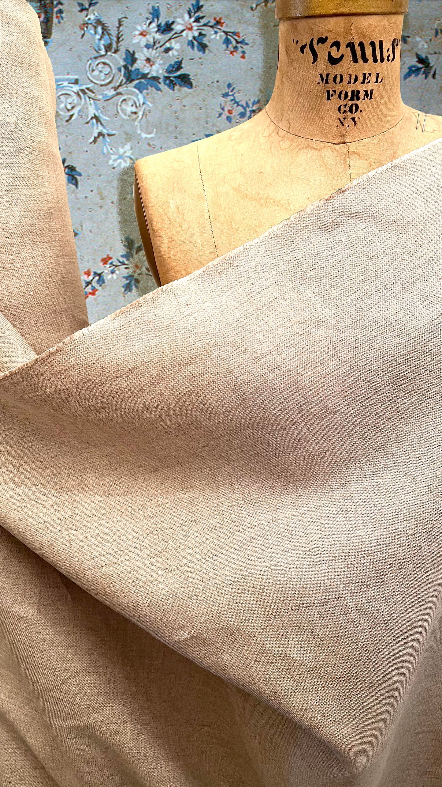 Natural Linen Medium Weight Fabric - Half Yard