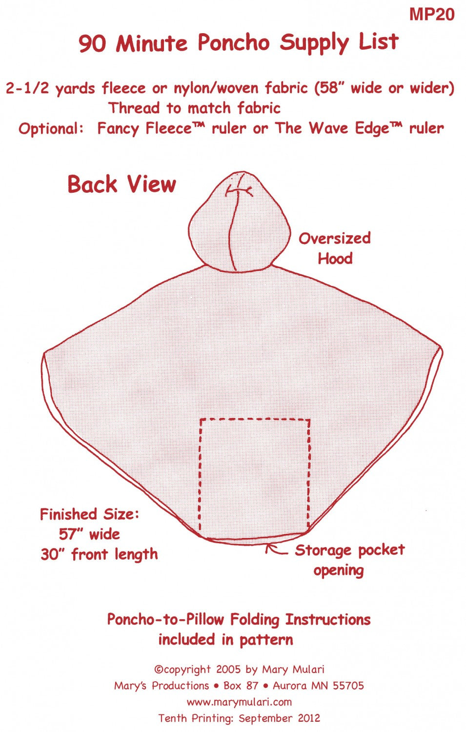 90 Minute Poncho Pattern