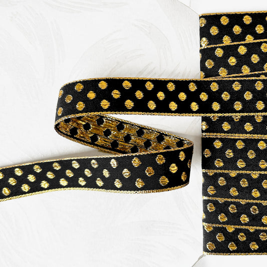Metalli_Polkadot_Jacquard_Ribbon