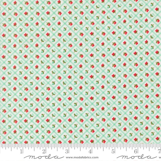 Moda_Check_Checks_And_Plaids_Flower_Fabric_Aqua