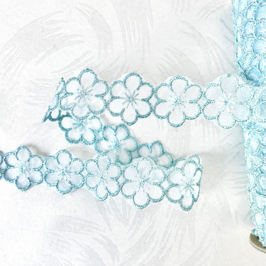 Sheer Sparkly Daisy Eyelet Lace - Multiple Colors