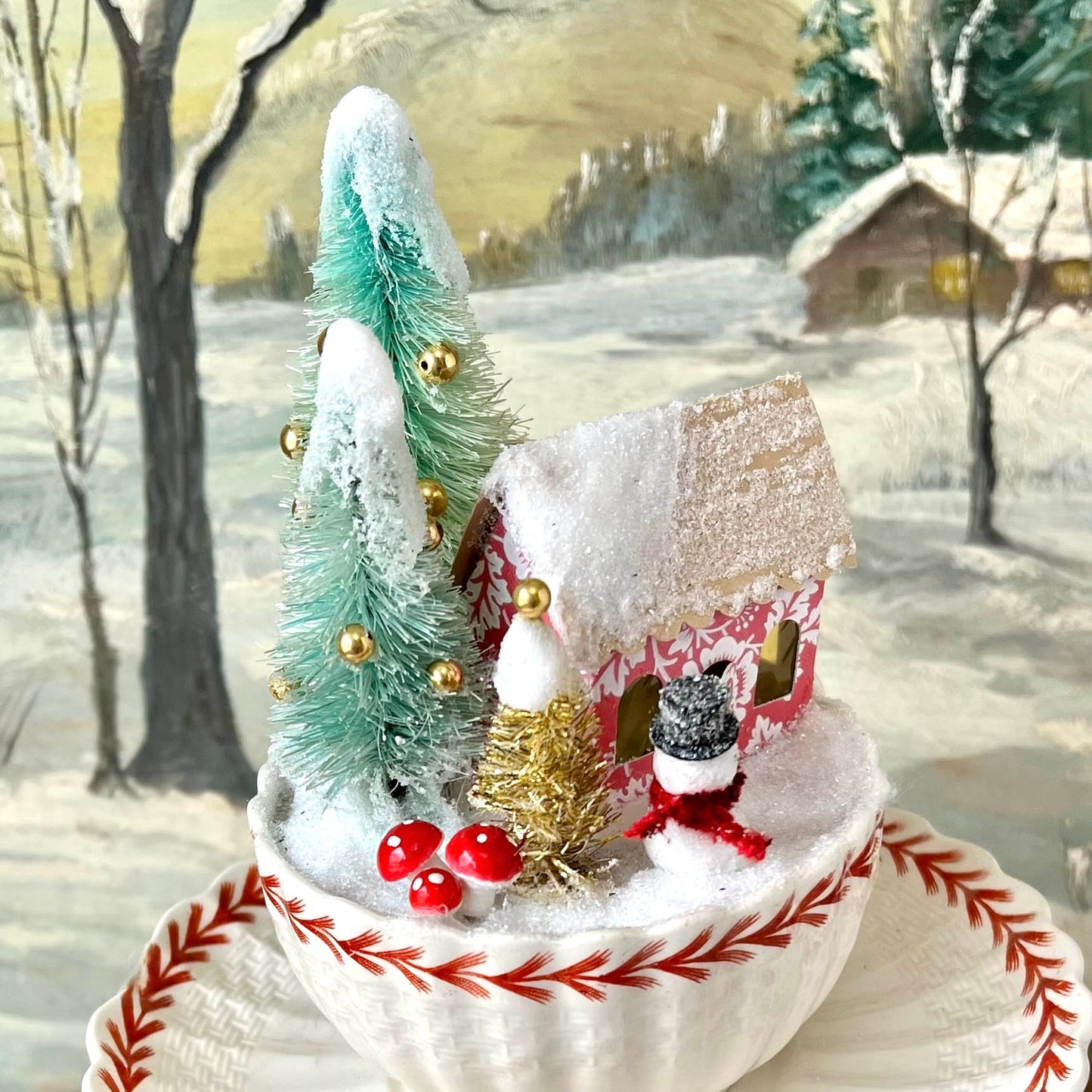 Holiday Cottage in a Spode Teacup Scene - Kit