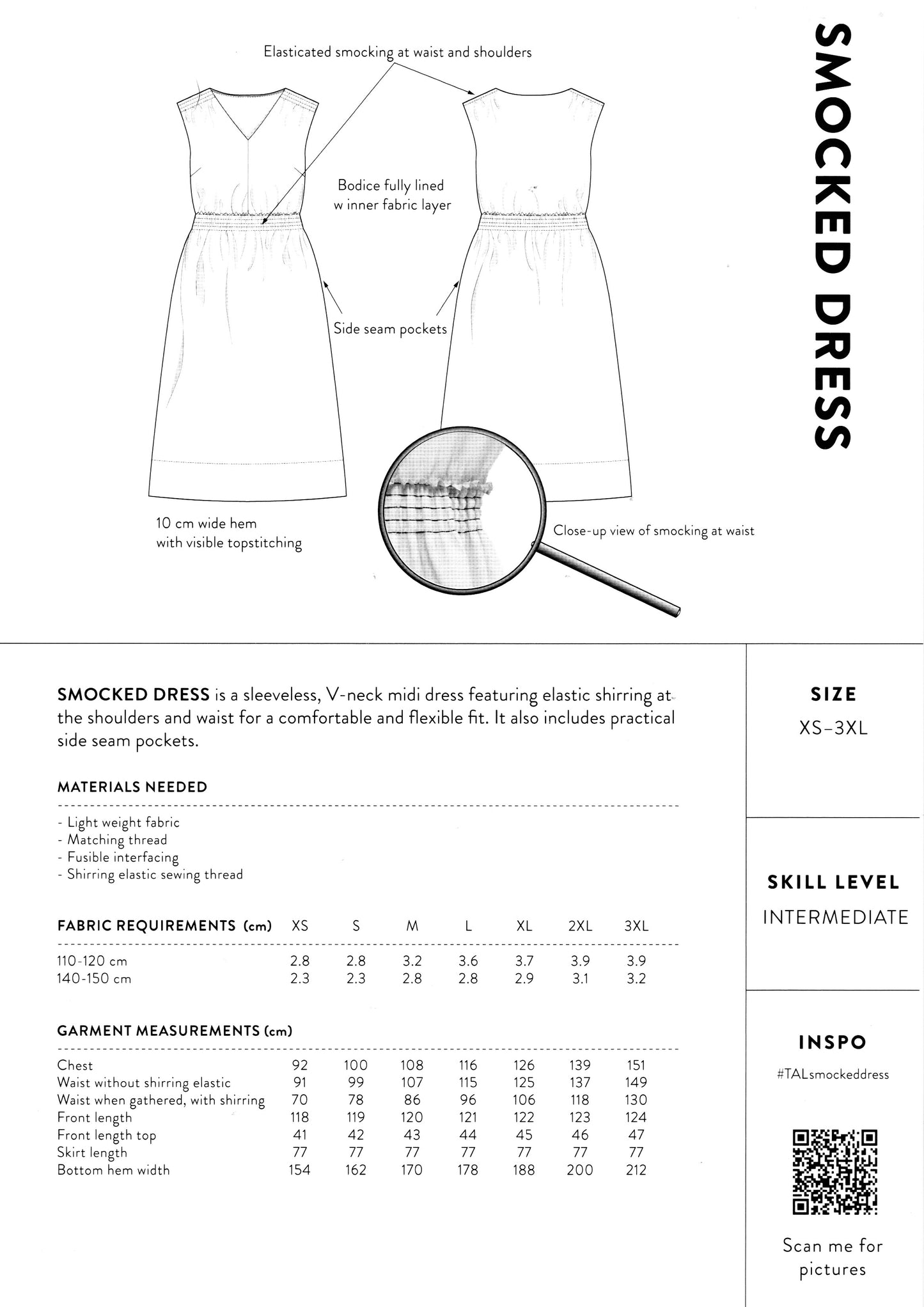 Smocked Dress Pattern by The Assembly Line