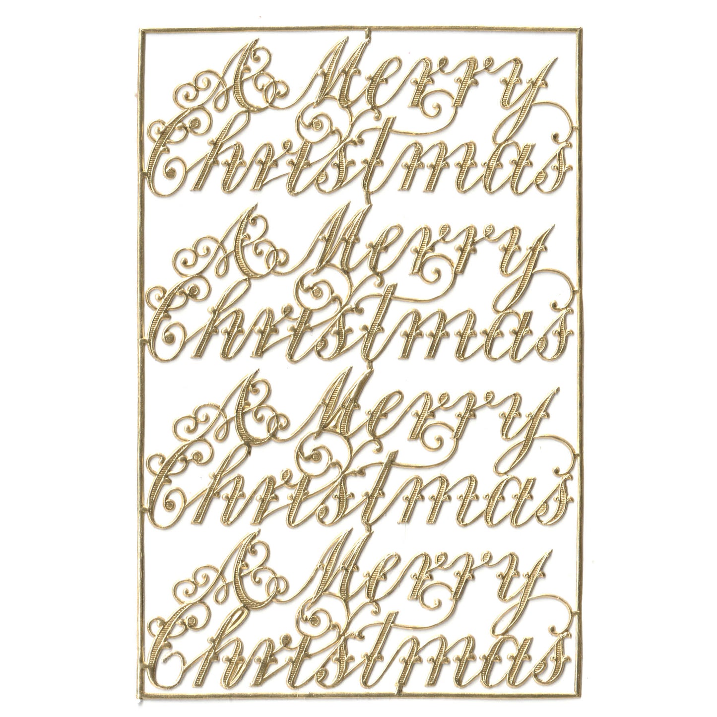 A Merry Christmas - Dresden Die-Cut Phrase - 4 Piece