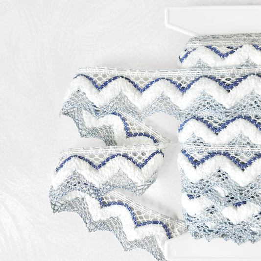 Zig Zag Cluny Lace with Chenille