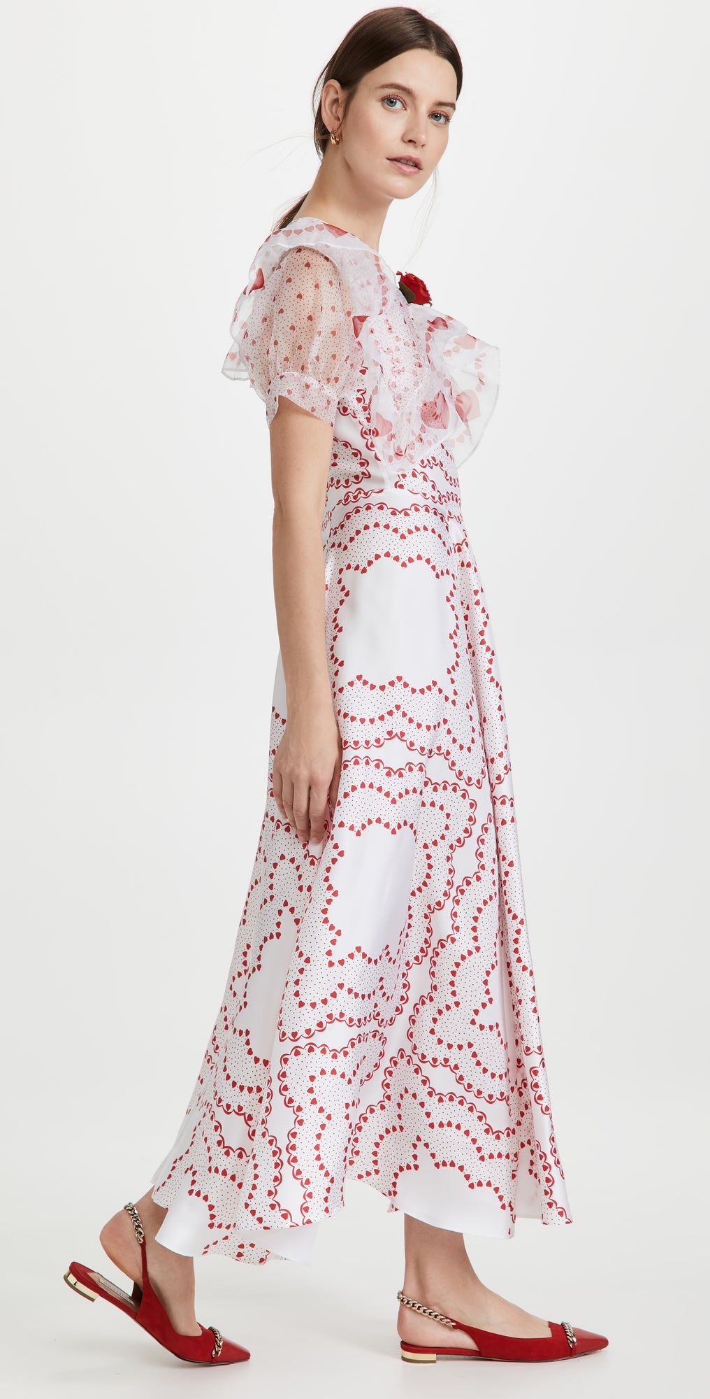 Rodarte Doily Hearts French Terry Knit Fabric - 68"- Half Yard