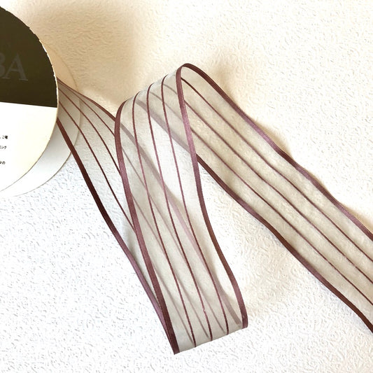 Mokuba Sheer Striped Satin Ribbon