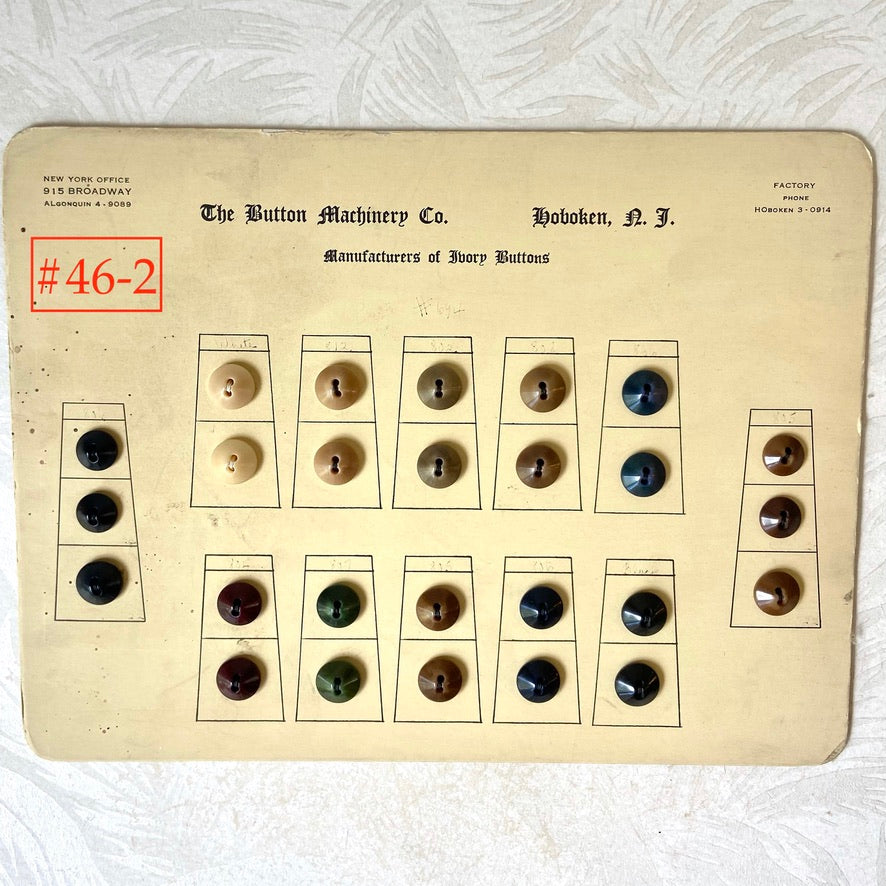 Button Salesman Sample Cards - The Button Machinery Co.
