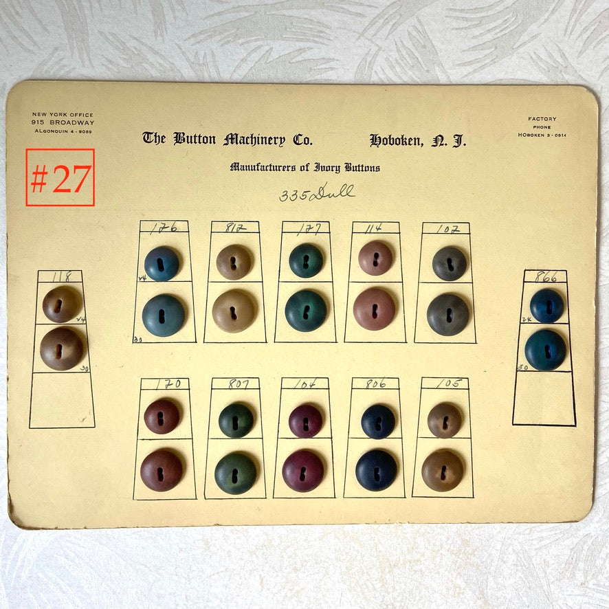 Button Salesman Sample Cards - The Button Machinery Co.